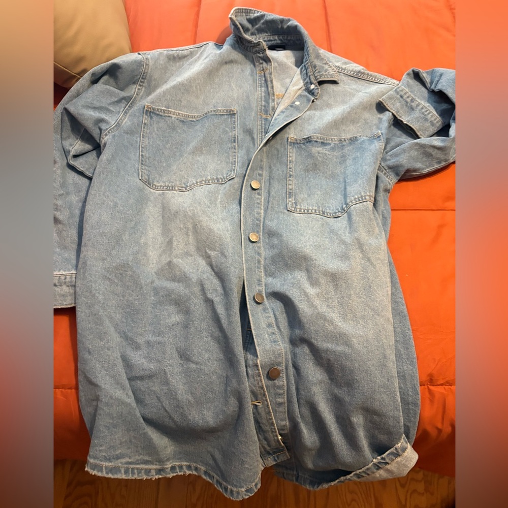 Blue Denim Button-Up Dress